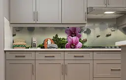 Вініловий кухонний фартух Happy Pocket Тайланд наклейка для кухні квіти скелі Море Зелений 65х250 см Z181427 - мініатюра 3