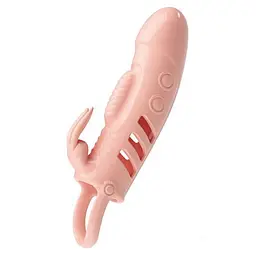 Подовжуюча насадка на член із вібрацією Pretty Love Sloane Vibrating Penis Sleeve, +2.5 см