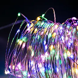 Гірлянда LED Copper, довжина 20 м, 200 діодів, мультиколір, на батарейках - мініатюра 4