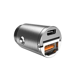 Автомобільний зарядний пристрій Aspor A908 Mini Metal (USB/USB-C/4.8A/30W)- графітовий - мініатюра 4