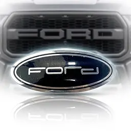 Емблема Ford чорна Хром 125×50 мм універсальний розмір пластик (на скотчі) - мініатюра 2