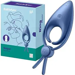 Ерекційне віброкільце ласо з регулюванням розміру Satisfyer Sniper Blue - мініатюра 4