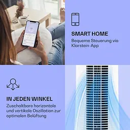Мобільний кондиціонер вентилятор Klarstein Skyscraper Ice Smart 4-в-1 (10040206) - мініатюра 3