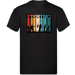 Чорна чоловіча футболка "Fishing" S