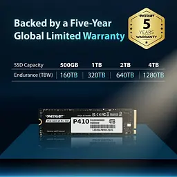 Накопичувач SSD 1TB Patriot P410 M.2 2280 PCIe NVMe 4.0 x4 TLC (P410P1TBM28H) - мініатюра 5