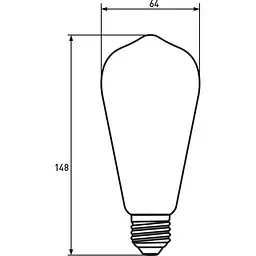 Світлодіодна лампа Eurolamp LED Deco, ST64, 7W, E27, 2700K, 2 шт. (MLP-LED-ST64-07273(Amber)) - мініатюра 3