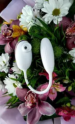 Вакуумний стимулятор з віброяйцем High End Suction Love Egg White - мініатюра 2