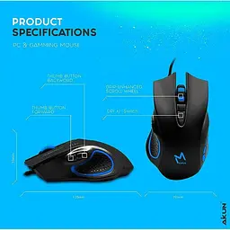 Миша Aikun Apparition Optical Gaming Mouse Backlight GX53 1000-3200DPI - мініатюра 6
