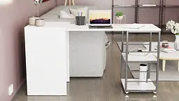 Стіл-тумба трансформер Смарт 2/2 Ferrum-decor 750x1450x600 Чорний метал ДСП Біле 16 мм (FRD-105102) - мініатюра 11