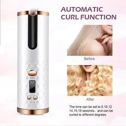 Бездротова плойка для завивки волосся UKC Hair Curler 5200мАч Білий - мініатюра 9