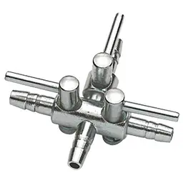 Кран на три виходи (метал) Hobby Metallic Air Valve 4/6 мм 3-Ways (63350) - мініатюра 1