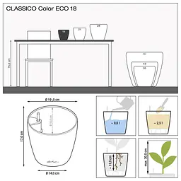 Вазон Lechuza Classico Color Eco 21 темно-сірий (18915) - мініатюра 3