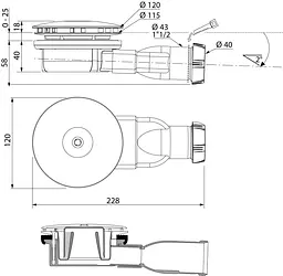 Сифон для душового піддону Radaway R400W Slim - мініатюра 3