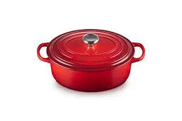 Кастрюля с крышкой Le Creuset Signature Cast Iron Oval Casserole 21178270602430 27 см 4.1 л вишневый - миниатюра 2
