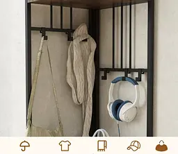 Вішалка для одягу Costway Richi кутова в стилі Loft - мініатюра 6