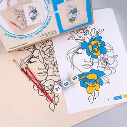Набір екосумка-розмальовка „Квіти у волоссі“ бавовна 220 г/м2 38х42см ROSA Talent [CD] - мініатюра 5