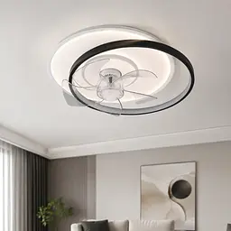 Стельова LED-люстра-вентилятор Artlight WG5088B BK+WH, біла з чорною окантовкою, 51 Вт, від 10-18 м²