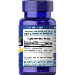 Мелатонін Puritan's Pride Melatonin 10 мг 120 капсул - мініатюра 2