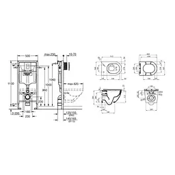 Комплект 4 в 1: Інсталяція Grohe Rapid SL 3 в 1 38772001 + Унітаз безободковий Kroner Harz WHI523632 RIMLESS з сидінням Slim Duroplast / Soft-close / Quick relase KH523632WHIR (38772001KH523632) - мініатюра 2