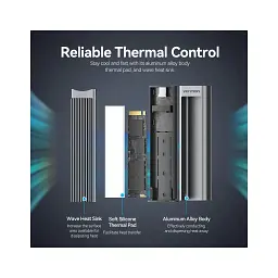 Кишеня зовнішня Vention SSD M.2 (NVME) M-key USB Type-C 3.2 10Gbps Heat Sink Aluminum (KPKH0) - мініатюра 3