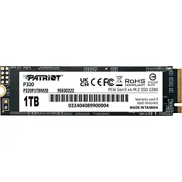 Накопичувач SSD M.2 2280 1TB Patriot (P320P1TBM28)