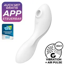 Стимулятор Satisfyer Curvy Trinity 5 Вакуумний з вібрацією, 16.5х4.6 см білий - мініатюра 2