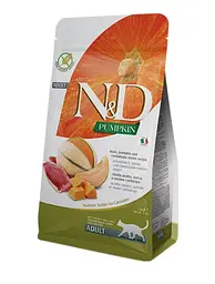 Сухий беззерновий корм для дорослих кішок Farmina Pumpkin Duck & Cantaloupe Melon з качкою та гарбузом 5 кг 