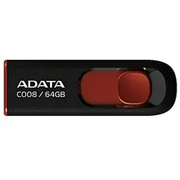 USB флеш накопичувач ADATA 64GB C008 Black+Red USB 2.0 (AC008-64G-RKD)
