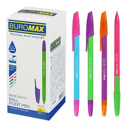 Ручка кулькова Buromax Bloom синя 0.7 мм упаковка 50 шт. (BM.8124-01)