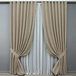 Комплект штор VR-Textil Ashen Night блекаут 2 шт 150x290 см бежевий (1853ш) - мініатюра 2