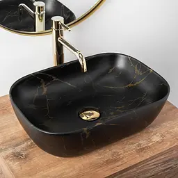 Умивальник Rea Belinda 33,5x46,5 black marble matt (REA-U8908), Матова - мініатюра 5