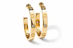 Сережки з жовтого золота з муассанітами S-0409 - мініатюра 2