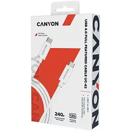 Кабель USB Type-C Canyon Type-C to Type-C 2m White (CNS-USBC42W) - мініатюра 2