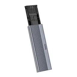 Кишеня зовнішня HOCO HB47, Grey, M.2, Type-C 3.1 Gen1, 1xM.2 SATA, формат 2230/2242/2260/2280, алюмінієвий корпус - мініатюра 3