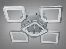 Стельова LED-люстра Diasha S8060/4+1HR з пультом і димером, хром, 70W, 3850 lm, квадратні акрилові плафони 44×44 см - мініатюра 4