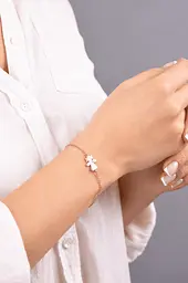 Браслет з жовтого золота Дівчинка з фіанітом (з2077) 19 - мініатюра 3
