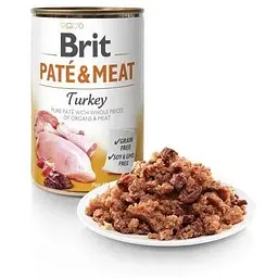 Вологий корм Brit Care Pate&Meat для собак з індичкою 400 г - мініатюра 2
