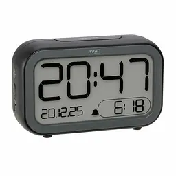 Будильник цифровий TFA LCD-LED BINGO HYBRID чорний 132x41x81 мм (60204801) - мініатюра 3