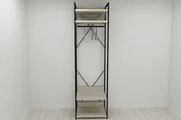 Шафа Гардероб Уні секція 2 серії Конект Ferrum-decor 220x60x50см Чорний метал ДСП Дуб Сонома 32 мм (FRD-104537)