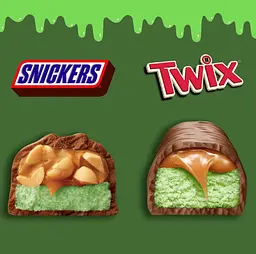 Набір міні-батончиків Mars Twix & Snickers Ghoulish Green Variety Pack 15шт, 244г - мініатюра 2