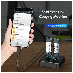 Док-станція для накопичувачів Maiwo 2*NVMe M.2 SSD Key M/B+M USB 3.1 Gen2 Type-C (K3016P) - мініатюра 7