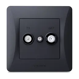 ТВ розетка Videx BINERA TV одинарна телевізійна чорні (VF-BNSK2TVSATE-BG) - мініатюра 2