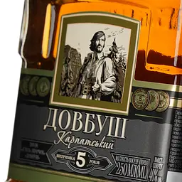 Бренді Довбуш Карпатський 5* 40% 0.25 л - мініатюра 7