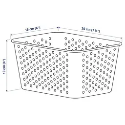 Органайзер IKEA 15×20×10 см білий пластиковий контейнер з ручками для зберігання - мініатюра 2