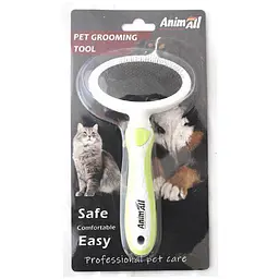Пуходерка AnimAll Groom для тварин М зелена