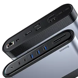 Хаб-концентратор Baseus Working Station Type-C Hub док-станція CAHub-BG0G - мініатюра 2
