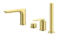 Змішувач для ванни Kohlman Experience Brushed Gold на борт ванни QB244E-GDB, Золотий