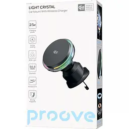 Автотримач із бездротовою зарядкою Proove Light Crystal Qi2.2 25W сірий (WHLC25002003) WHLC25002003 - мініатюра 5