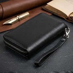 Гаманець зі шкіри на клямці ST Leather 19339 чорний - мініатюра 4