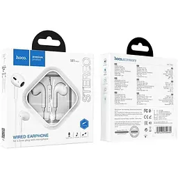 Навушники Hoco crystal earphones with mic M1 Max 3.5 мм білі - мініатюра 4